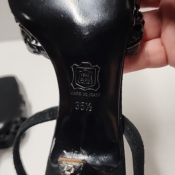 Christian Lacroix polka dot cut out sling back heels - Picture 7 of 12